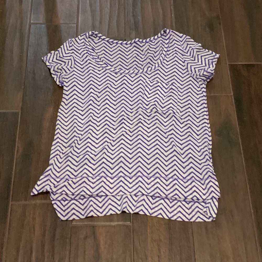Lululemon Purple and White Chevron Stripe Top